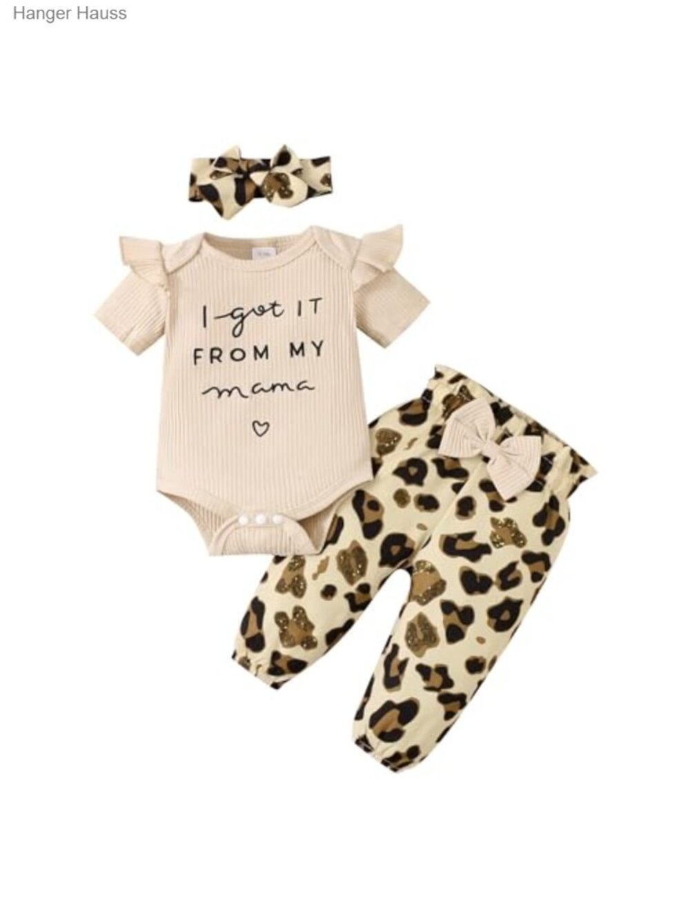 Baby Girl Long Sleeve Romper Pants Set Newborn Floral Outfit 3-Piece Cotton